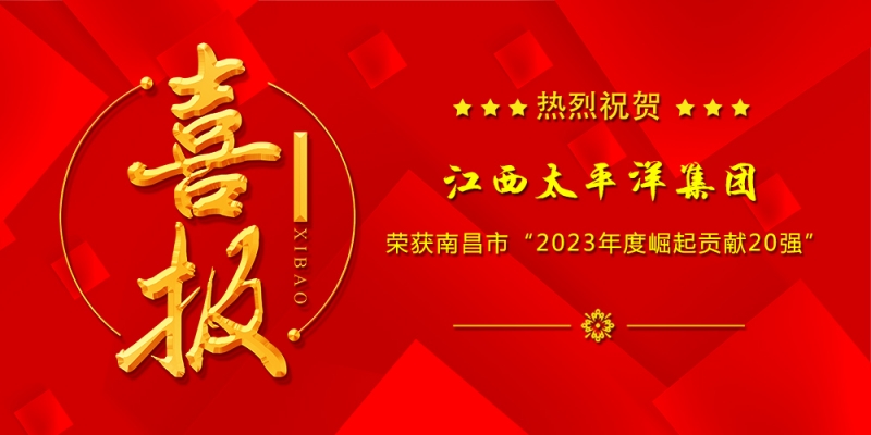 喜報丨集團榮獲南昌市“2023年度崛起貢獻20強”榮譽(yù)稱(chēng)號！